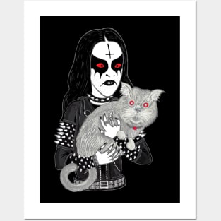 Metal Head with a Cat 2020 Miskeldesign Posters and Art